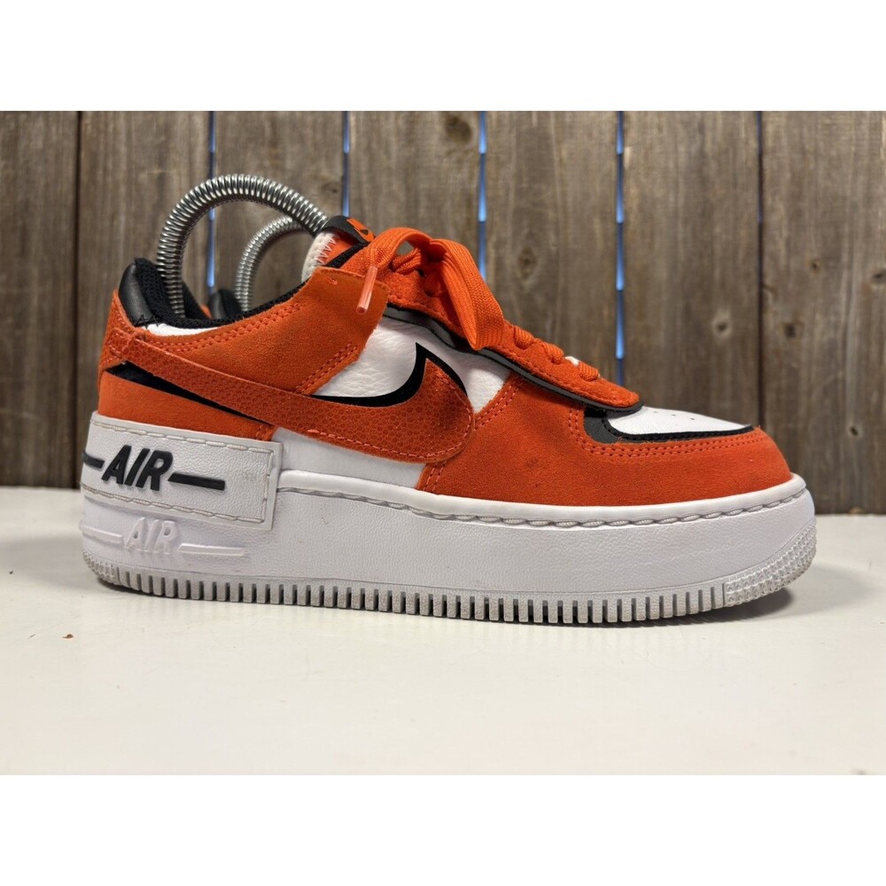 Nike AF1 Shadow Shoes Orange White Black Women's Sneakers Athletic size 6.5